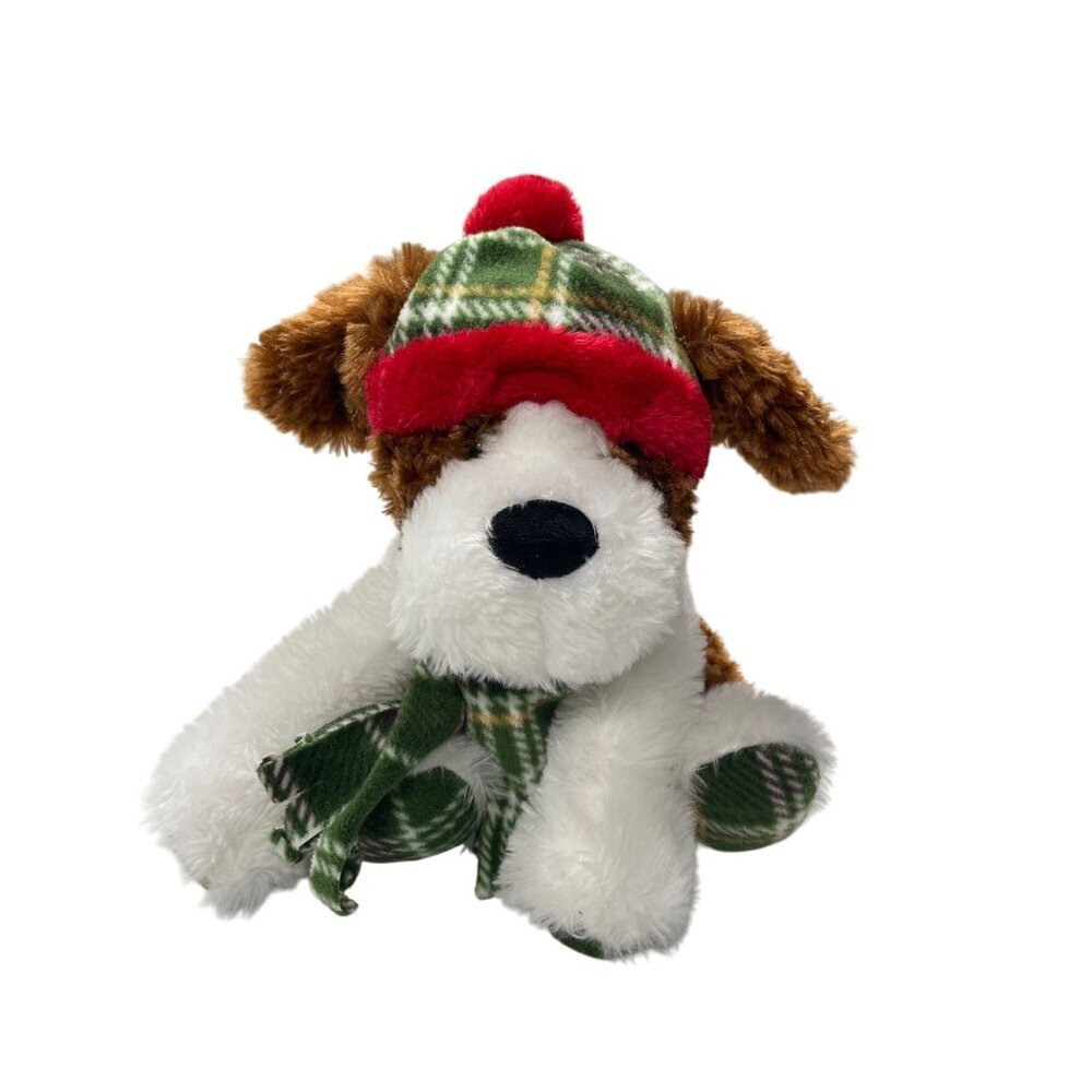 Gentle Treasures St Jude Quinn White & Brown Dog‎ 14" Plush Stuffed Animal